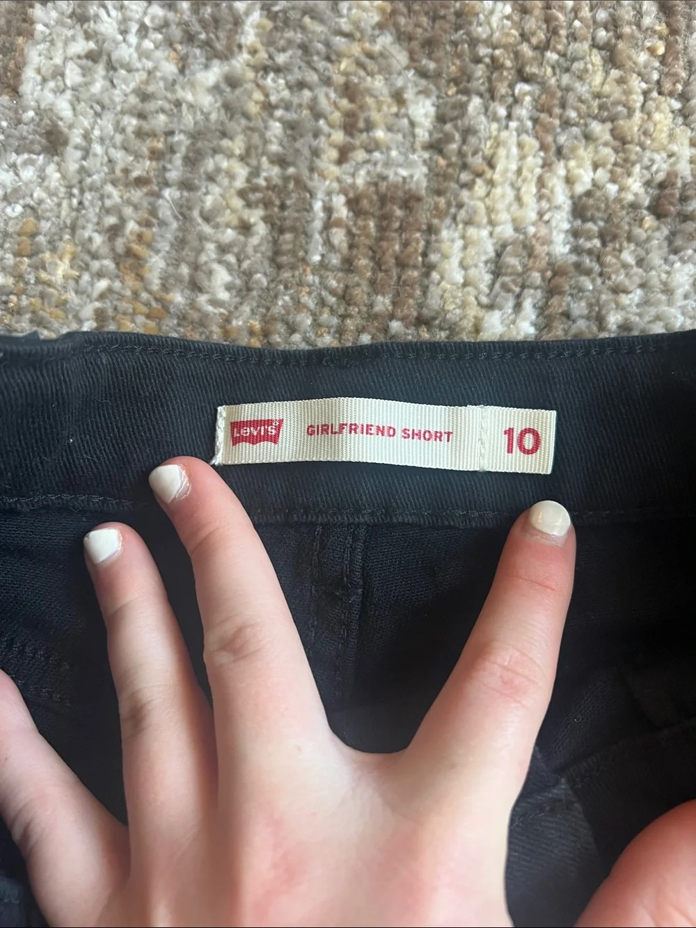 Levi's Black Girls Denim Roll-Cuff Shorts